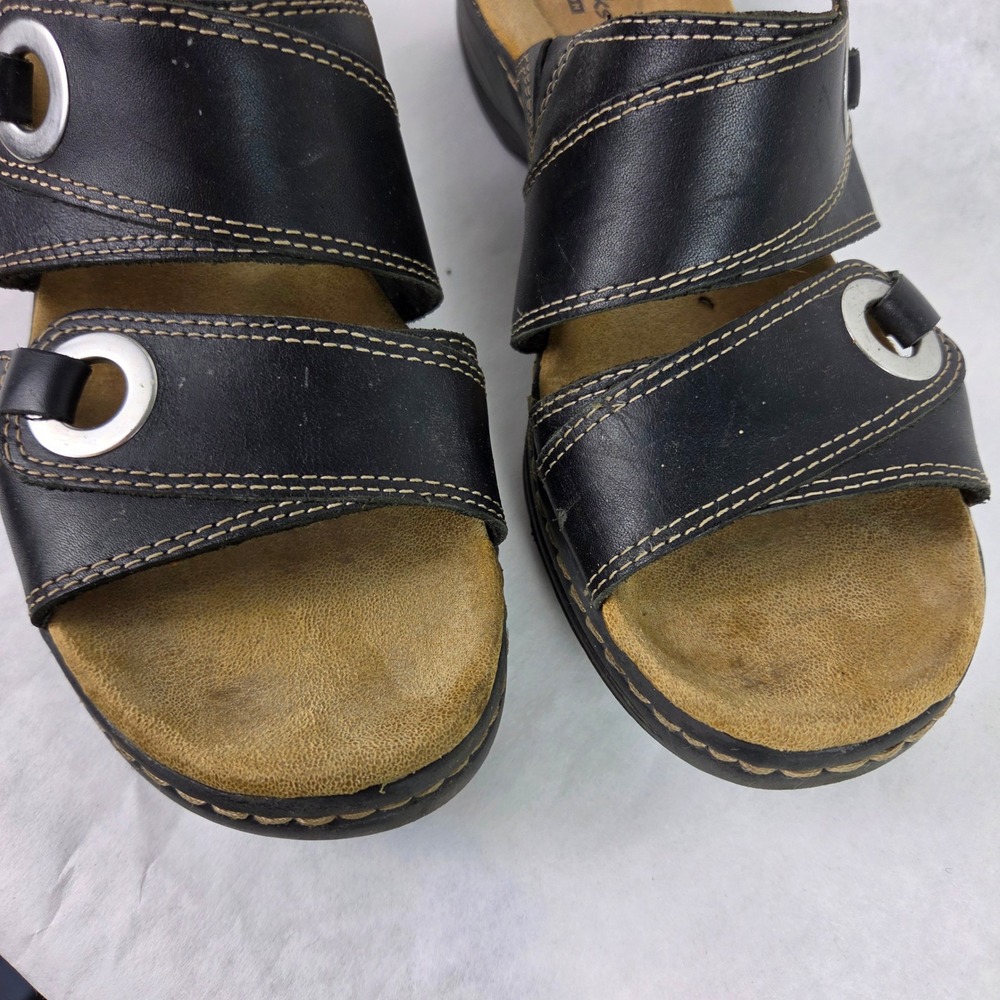 Clarks Collection Lexi Willow Black Slide Slip On Summer Sandals Wedge Casual - Picture 11 of 14